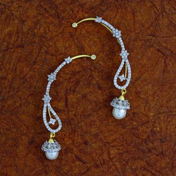 Silver cubic zirconia ear-cuffs 3