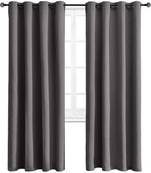 Indiancraft (5 ft) Polyester Long Door Curtain (Pack Of 2) (Plain, Grey)