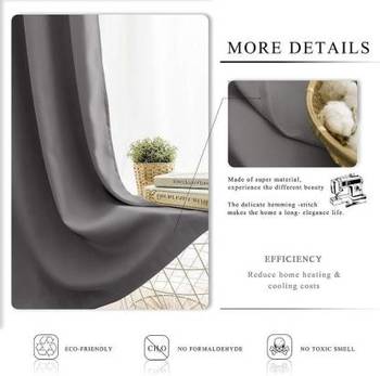 Indiancraft (5 ft) Polyester Long Door Curtain (Pack Of 2) (Plain, Grey) 3