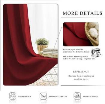 Indiancraft (5 ft) Polyester Window Curtain (Pack Of 2) (Plain, Red) 3