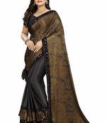 black printed cotton saree with blouse
