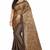 brown printed cotton saree with blouse