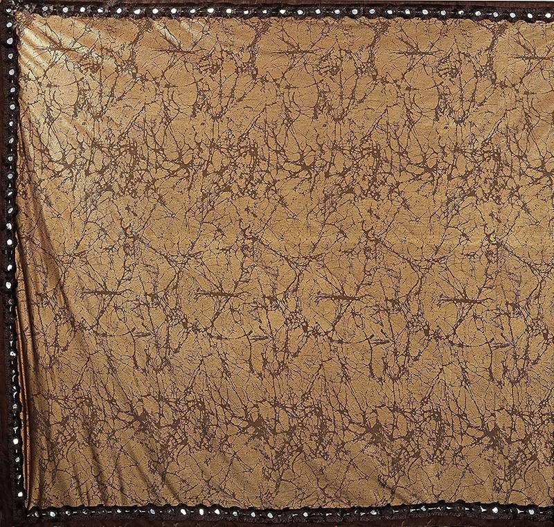 brown printed cotton saree with blouse