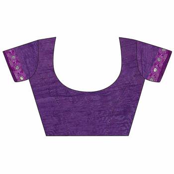 purple printed cotton saree with blouse 4