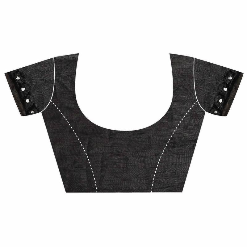 red printed cotton saree with blouse