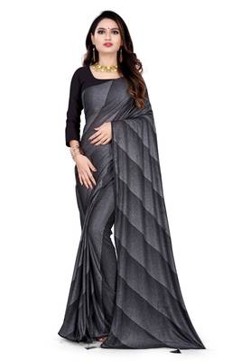 black printed cotton saree with blouse 1