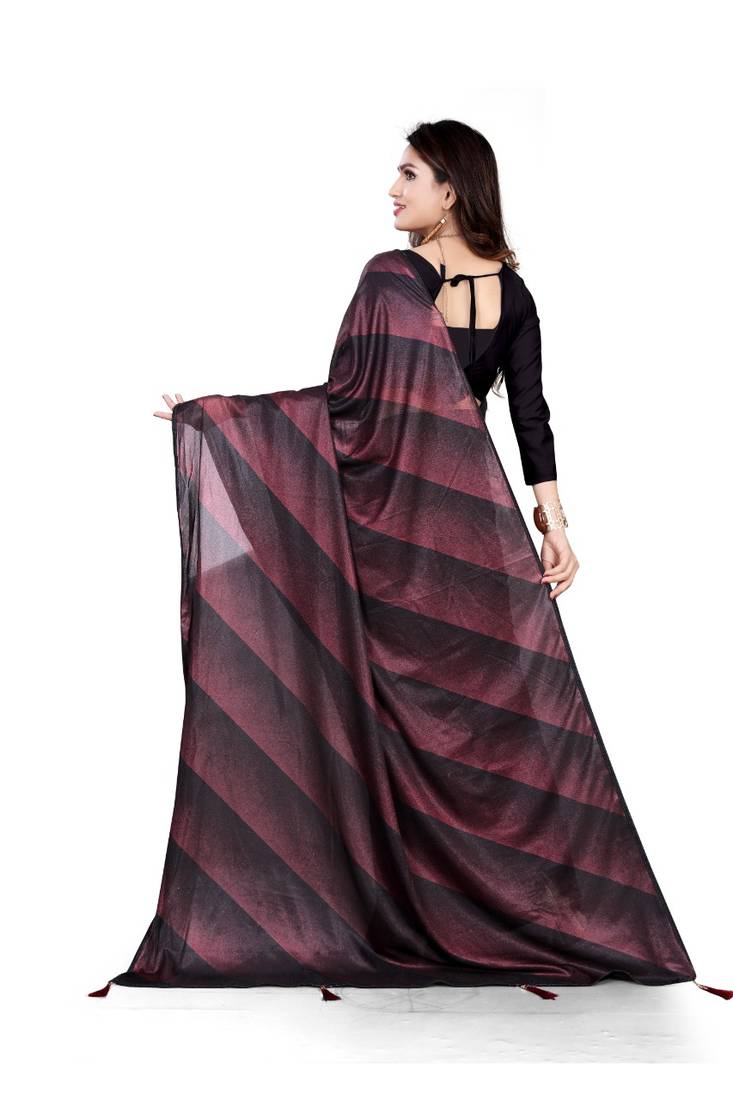 red printed cotton saree with blouse