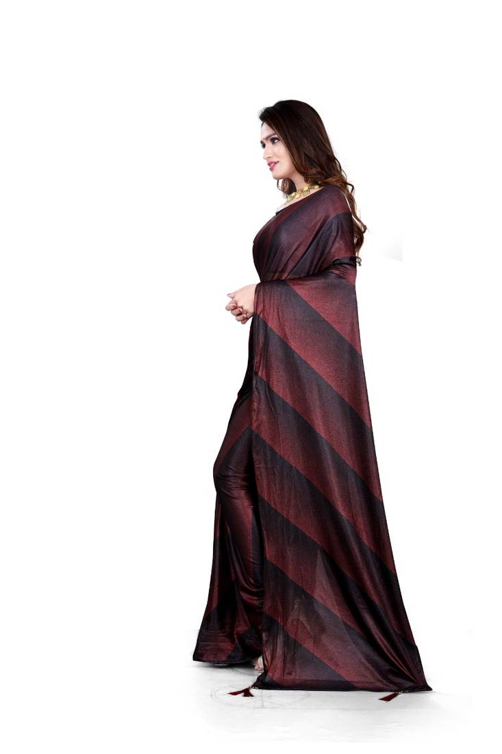 red printed cotton saree with blouse