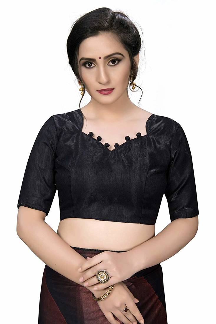 red printed cotton saree with blouse