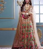 Multi Colored Partywear Designer Embroidered Tapeta Silk Lehenga Choli