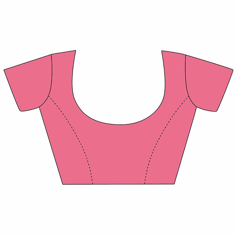 Pink embroidered organza saree with blouse