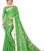 Green woven linen saree with blouse