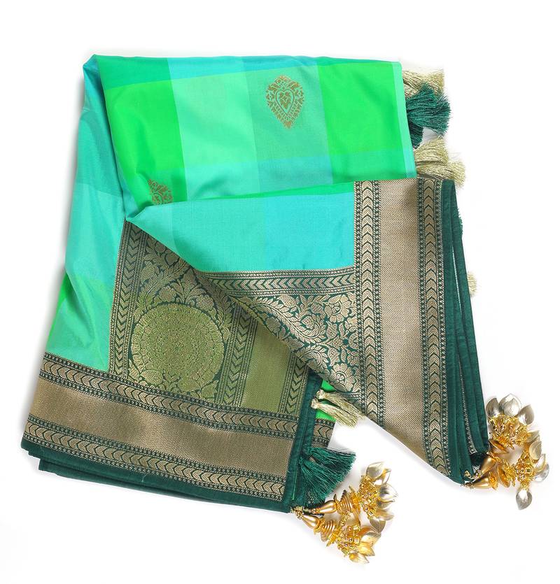 Sea Green Woven Banarasi Dupatta