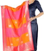 Pink Woven Banarasi Dupatta