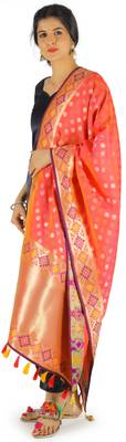 Peach Woven Banarasi Dupatta 1
