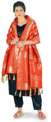 Red Woven Banarasi Dupatta 1