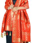 Red Woven Banarasi Dupatta