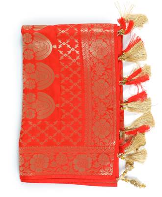 Red Woven Banarasi Dupatta 3