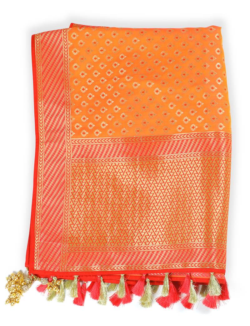 Yellow Woven Banarasi Dupatta