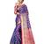 Blue woven silk blend saree with blouse
