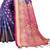 Blue woven silk blend saree with blouse