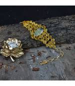 Yellow Natural  Stone Choker Pattern Stylish Latest  Necklace