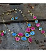 Blue Duzzy Natural Stone Western Style Fashionable Designer Neckpiece
