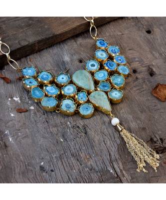 Blue Pink Duzzy Stylish Designer Fashionable Western Look Full Set 1