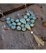 Blue Pink Duzzy Stylish Designer Fashionable Western Look Full Set