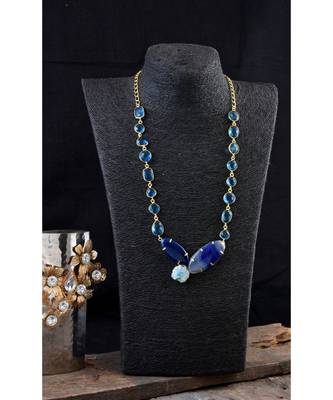 Blue Smart Look Natural Stone Designer Beautiful Stylish Fashionable Necklace 1