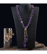Purple Duzzy Stone Stylish Designer Scarf Pattern Fashionable Smart Look Necklace