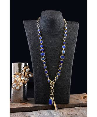 Blue Stylish Natural Stone Designer Fashionable Smart Look Scarf Necklace 1