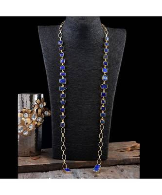 Blue Stylish Natural Stone Designer Fashionable Smart Look Scarf Necklace 2