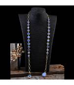 Blue Duzzy Natural Stone Classy Western Style Fashionable Designer Neckpiece