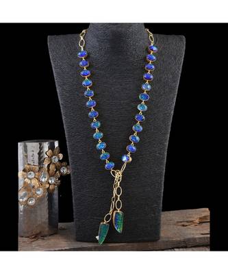 Blue Dual Tone Smart Look Designer Fashionable Stylish Westrn Look Scarf Necklace 1