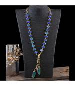 Blue Dual Tone Smart Look Designer Fashionable Stylish Westrn Look Scarf Necklace