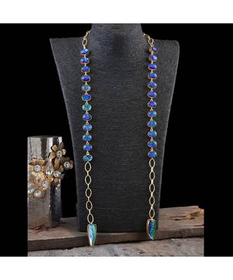 Blue Dual Tone Smart Look Designer Fashionable Stylish Westrn Look Scarf Necklace 2