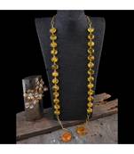 Yellow Natural  Stone Smart Look Designer Scarf Pattern Stylish Latest  Necklace