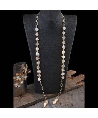 White Natural Stone Stylish Beautiful Fashionable Scarf Pattern Western Necklace 1