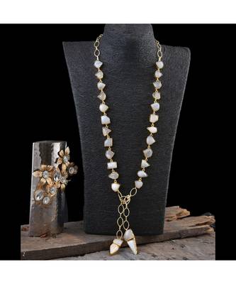 White Natural Stone Stylish Beautiful Fashionable Scarf Pattern Western Necklace 2