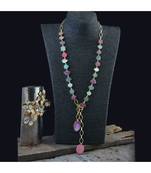 Multicolour Stylish Natural Stone Duzzy Fashionable Beautiful Scarf Necklace