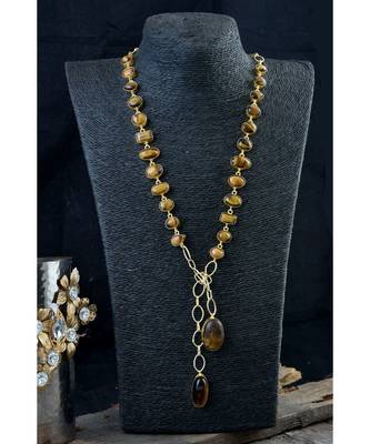 Brown Natural Stone  Designer Stylish Fashionable Scarf Necklace 2