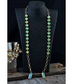 Green Natural Stone Stylish Designer Latest Fashionable Scarf Necklace