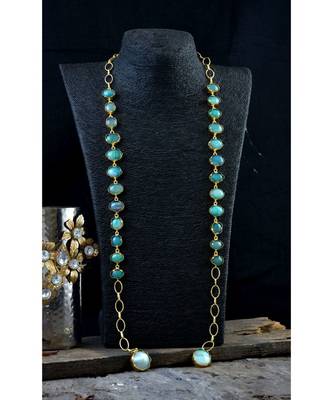 White Green Dual Tone Stylish Unique Designer Fashionable Western Look Scarf Necklace 1