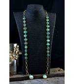 White Green Dual Tone Stylish Unique Designer Fashionable Western Look Scarf Necklace