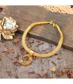 Golden  Black Designer Necklace With Smart Designer Natural Stone Locket