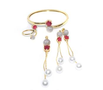 M Creation Gold Plated Combo Set For Women/Girls 5