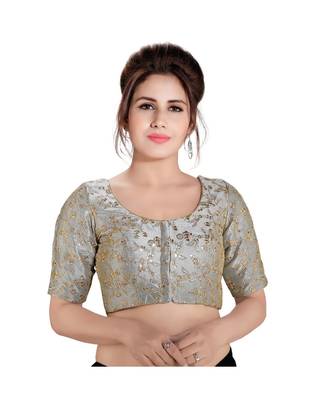 Floral Zari Embroidered Padded Saree Blouse 1