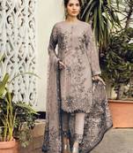 Grey Heavy Georgette Designer Pakistani Style Suit