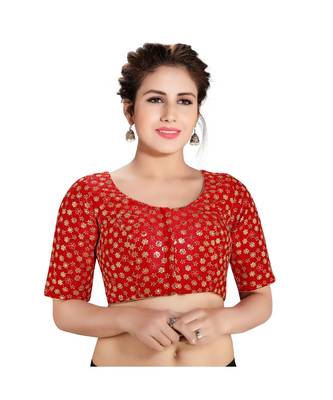 Floral Zari Embroidered Padded Saree Blouse 1